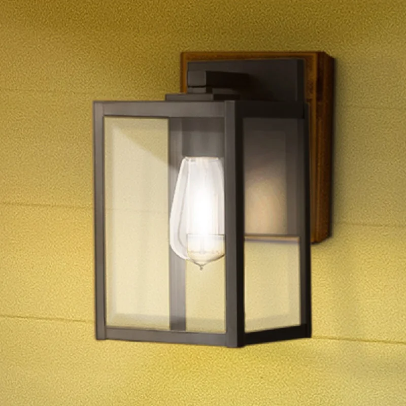 Industrial Area Lighting for Large Open SpacesUQL1890 Modern Farmhouse Outdoor Wall Sconce, 10.00''H x 5.75''W x 6.50''D, Earth Black Finish, Quincy Collection Industrial Area Lighting for Large Open SpacesUQL1890 Modern Farmhouse Outdoor Wall Sconce, 10.00''H x 5.75''W x 6.50''D, Earth Black Finish, Quincy Collection