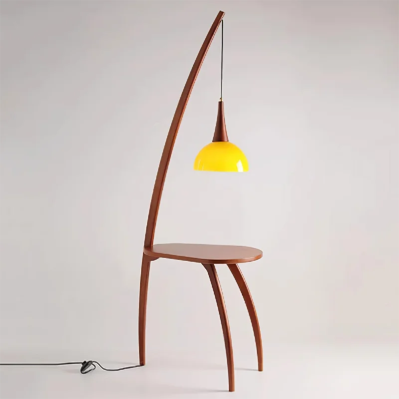 Walnut Color & Yellow Glass