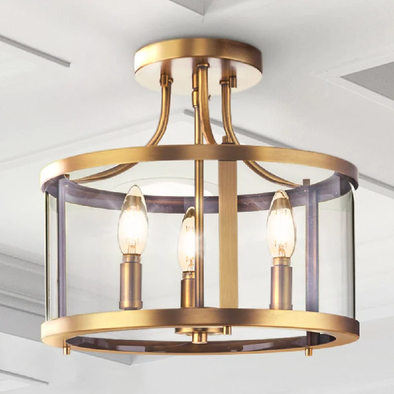 Industrial Exit Sign Lighting for Quick EvacuationUHP4592 Modern Farmhouse Indoor Ceiling Light, 12-1/8''H x 13"W x 13''D, Vintage Brass Finish, Siegen Collection Industrial Exit Sign Lighting for Quick EvacuationUHP4592 Modern Farmhouse Indoor Ceiling Light, 12-1/8''H x 13"W x 13''D, Vintage Brass Finish, Siegen Collection