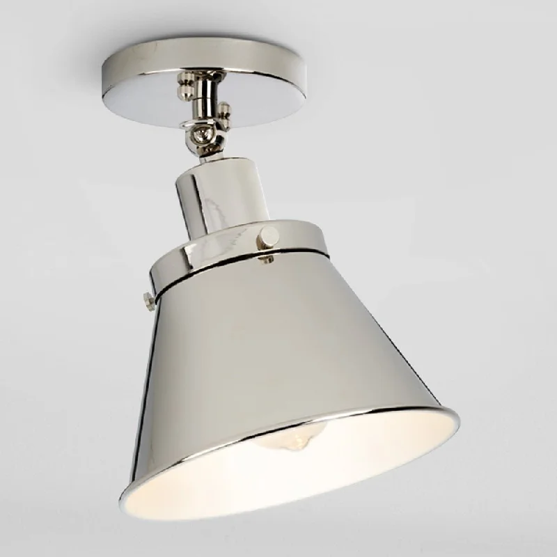 Industrial Lighting for Pharmaceutical ManufacturingUHP4666 Modern Farmhouse Indoor Ceiling Light, 10''H x 8-1/4"W x 8-1/4''D, Polished Nickel Finish, Pawtucket Collection Industrial Lighting for Pharmaceutical ManufacturingUHP4666 Modern Farmhouse Indoor Ceiling Light, 10''H x 8-1/4"W x 8-1/4''D, Polished Nickel Finish, Pawtucket Collection
