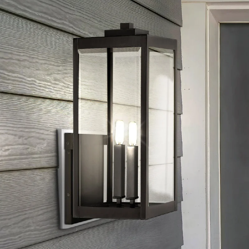 Industrial Lighting for Metal Fabrication ShopsUQL1892 Modern Farmhouse Outdoor Wall Sconce, 22.75''H x 9.00''W x 10.25''D, Earth Black Finish, Quincy Collection Industrial Lighting for Metal Fabrication ShopsUQL1892 Modern Farmhouse Outdoor Wall Sconce, 22.75''H x 9.00''W x 10.25''D, Earth Black Finish, Quincy Collection