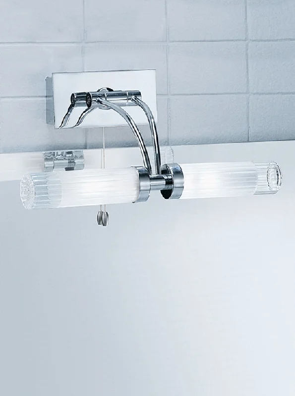 glass wall lamps with frosted glass for soft, diffused lightFranklite Chrome & Ribbed Frosted Glass Bathroom Wall Light - ID 1971 - EX-DISPLAY glass wall lamps with frosted glass for soft, diffused lightFranklite Chrome & Ribbed Frosted Glass Bathroom Wall Light - ID 1971 - EX-DISPLAY