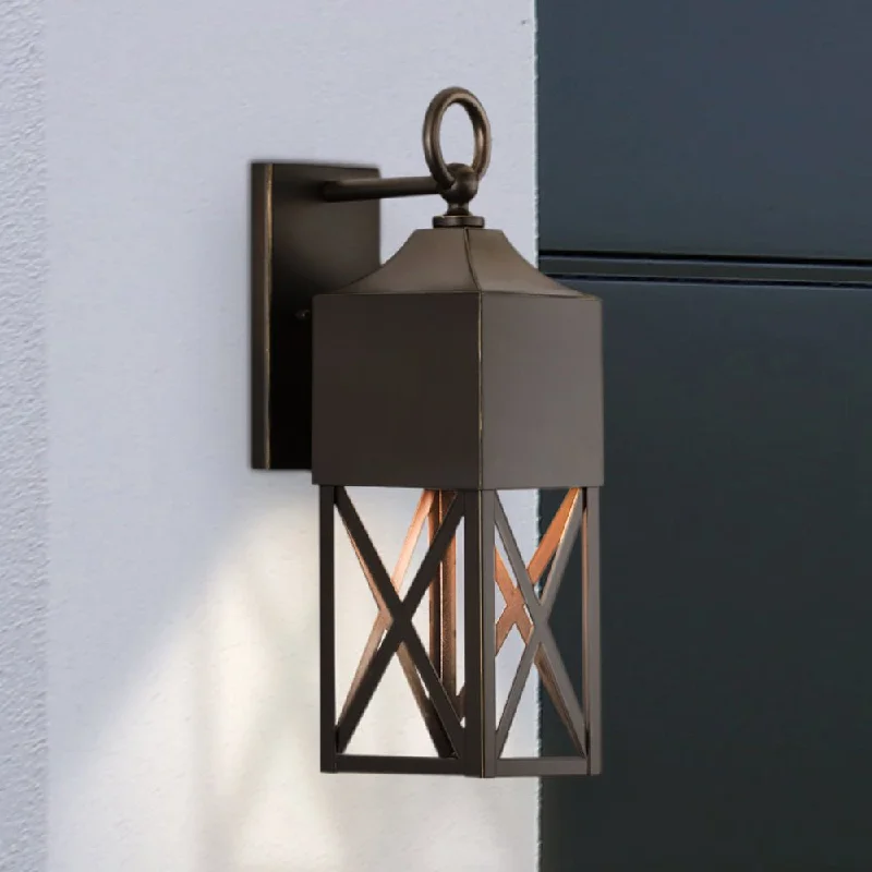 Industrial Exit Sign Lighting for Quick EvacuationUHP1561 Modern Farmhouse Outdoor Wall Sconce, 18-3/8''H x 8-1/4"W x 5-3/4''D, Antique Bronze Finish, Sunnybank Collection Industrial Exit Sign Lighting for Quick EvacuationUHP1561 Modern Farmhouse Outdoor Wall Sconce, 18-3/8''H x 8-1/4"W x 5-3/4''D, Antique Bronze Finish, Sunnybank Collection