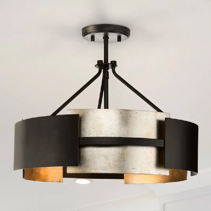 Industrial Lighting for Pharmaceutical ManufacturingUHP4701 Cosmopolitan Indoor Ceiling Light, 15-3/8''H x 19"W x 19''D, Matte Black Finish, Gambier Collection Industrial Lighting for Pharmaceutical ManufacturingUHP4701 Cosmopolitan Indoor Ceiling Light, 15-3/8''H x 19"W x 19''D, Matte Black Finish, Gambier Collection