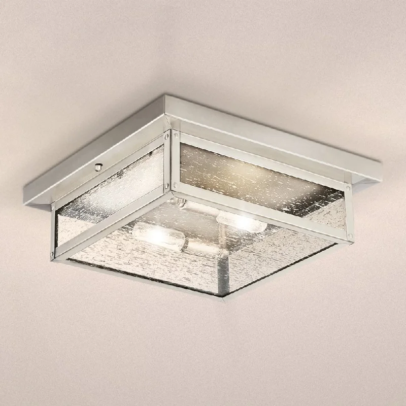 Dust - Resistant Industrial Lighting for Dirty WorkspacesUQL5160 Modern Farmhouse Indoor Ceiling Light, 4.00''H x 12.00''W x 12.00''D, Stainless Steel Finish, Quincy Collection Dust - Resistant Industrial Lighting for Dirty WorkspacesUQL5160 Modern Farmhouse Indoor Ceiling Light, 4.00''H x 12.00''W x 12.00''D, Stainless Steel Finish, Quincy Collection