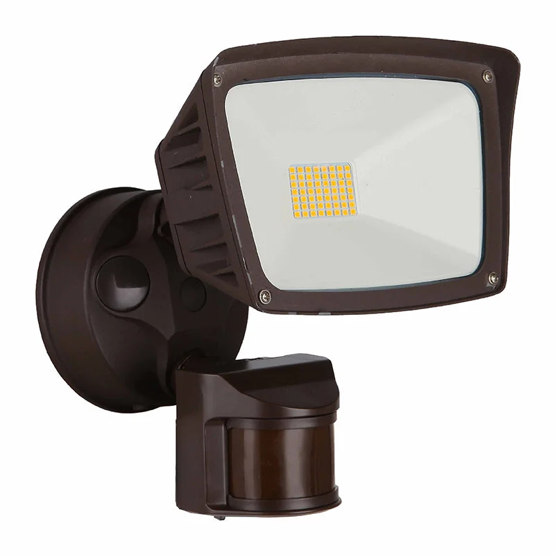 Recessed lights for outdoor patios with weather - resistant housingLED Dimmable Security Light, 3400 Lumens, 40 Watt, 120V, CCT Selectable, Bronze or White Finish Recessed lights for outdoor patios with weather - resistant housingLED Dimmable Security Light, 3400 Lumens, 40 Watt, 120V, CCT Selectable, Bronze or White Finish