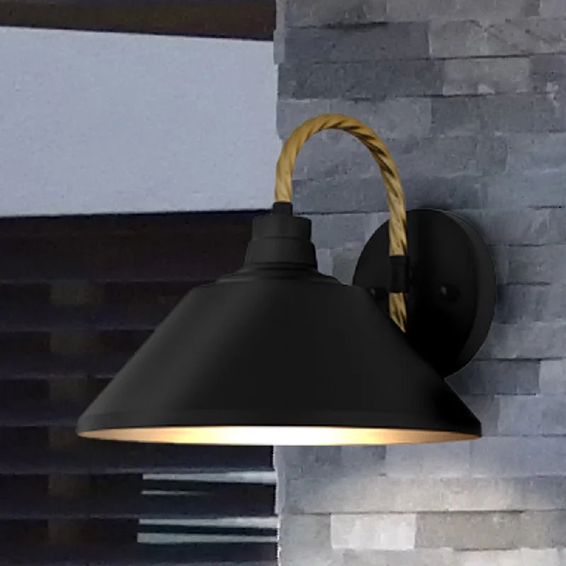 Industrial Pendant Lighting for Machine ShopsUQL1910 Urban Loft Outdoor Wall Sconce, 9.5''H x 11''W x 11.75''D, Matte Black Finish, Emden Collection Industrial Pendant Lighting for Machine ShopsUQL1910 Urban Loft Outdoor Wall Sconce, 9.5''H x 11''W x 11.75''D, Matte Black Finish, Emden Collection