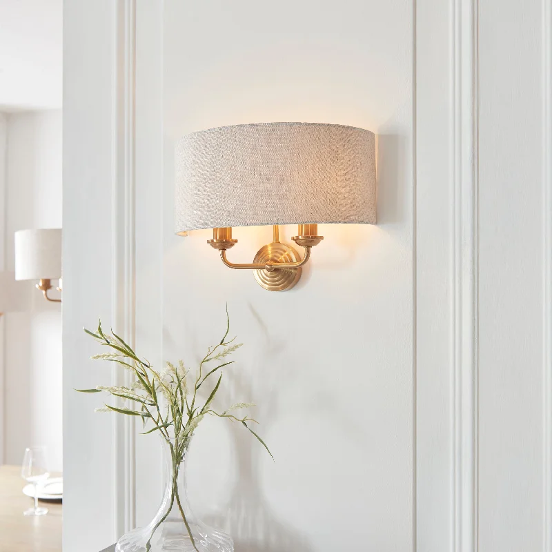 rustic farmhouse wall lamps with wooden accents for cozy bedroomsEndon Highclere Brass Wall Light - Natural Linen Shade rustic farmhouse wall lamps with wooden accents for cozy bedroomsEndon Highclere Brass Wall Light - Natural Linen Shade