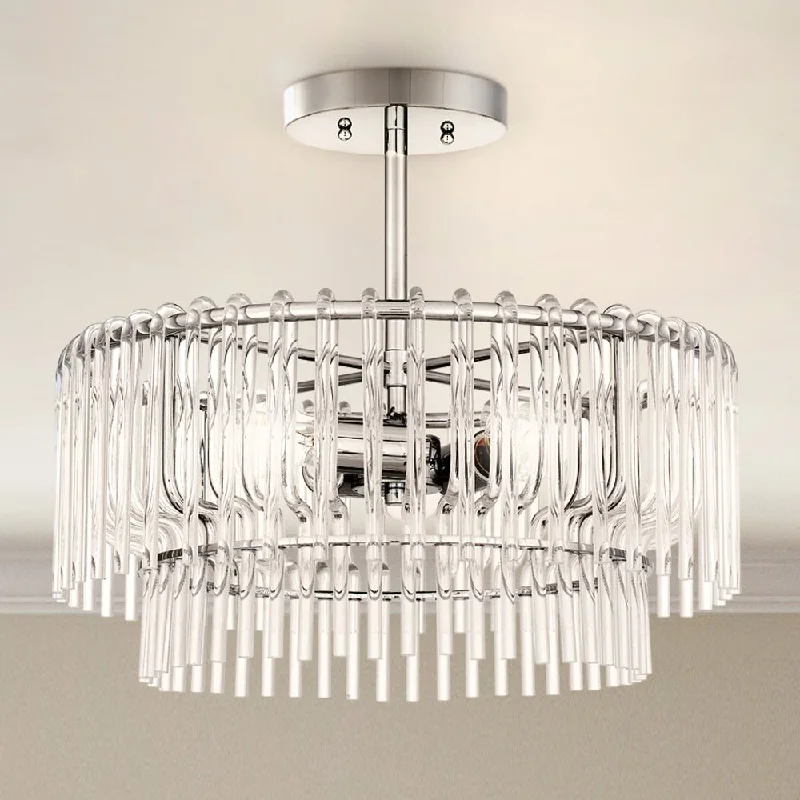 Industrial Exit Sign Lighting for Quick EvacuationUQL5921 Contemporary Indoor Ceiling Light, 15.5''H x 18''W x 18''D, Polished Chrome Finish, Rothwell Collection Industrial Exit Sign Lighting for Quick EvacuationUQL5921 Contemporary Indoor Ceiling Light, 15.5''H x 18''W x 18''D, Polished Chrome Finish, Rothwell Collection