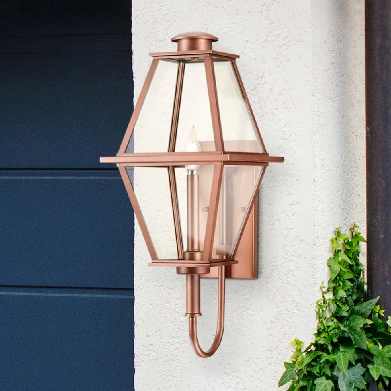 Industrial Lighting with High CRI (Color Rendering Index) for True Color PerceptionUHP1517 Vintage Outdoor Wall Sconce, 24''H x 10-5/8"W x 9-1/2''D, Antique Copper Finish, Solingen Collection Industrial Lighting with High CRI (Color Rendering Index) for True Color PerceptionUHP1517 Vintage Outdoor Wall Sconce, 24''H x 10-5/8"W x 9-1/2''D, Antique Copper Finish, Solingen Collection