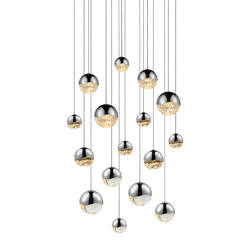 Recessed lights for kitchens with a lot of natural lightGrapes 16-Light Square Assorted LED Pendant in Polished Chrome Recessed lights for kitchens with a lot of natural lightGrapes 16-Light Square Assorted LED Pendant in Polished Chrome