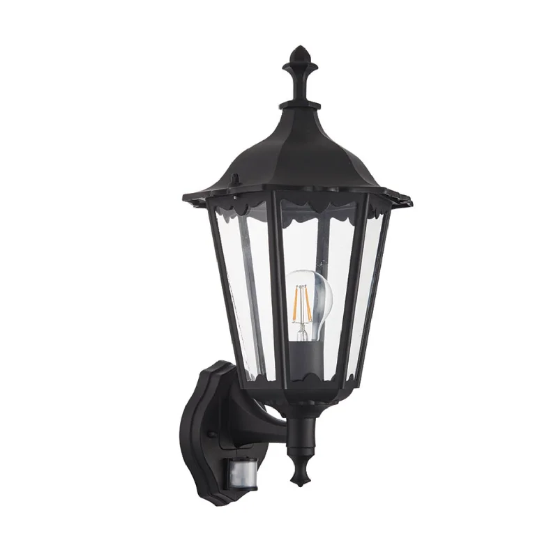 art deco wall lamps with geometric patterns for a retro - inspired bathroomExterior PIR Wall Lantern, Black - ID 12072 art deco wall lamps with geometric patterns for a retro - inspired bathroomExterior PIR Wall Lantern, Black - ID 12072