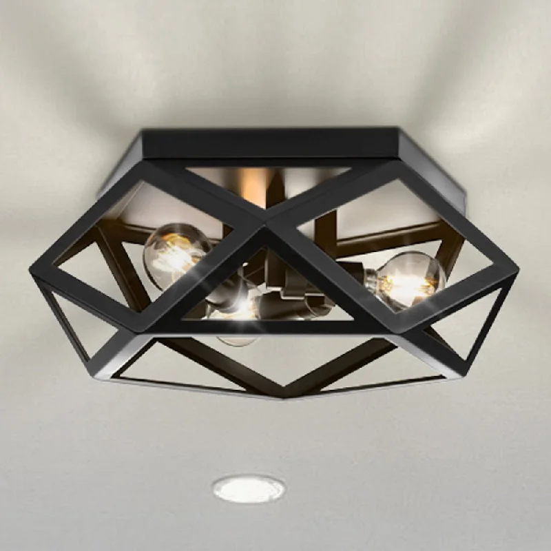 Industrial Lighting for Chemical PlantsUHP4831 Modern Indoor Ceiling Light, 5-1/2''H x 14-5/8"W x 14-5/8''D, Matte Black Finish, Mohall Collection Industrial Lighting for Chemical PlantsUHP4831 Modern Indoor Ceiling Light, 5-1/2''H x 14-5/8"W x 14-5/8''D, Matte Black Finish, Mohall Collection