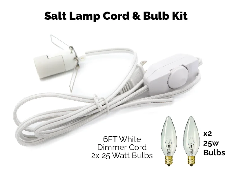 Pink Himalayan Salt Lamps for a Soothing HueUL Listed Lamp Cord w/ Dimmer Switch 6FT White Cord w/ 2x 25W Bulbs Kit Pink Himalayan Salt Lamps for a Soothing HueUL Listed Lamp Cord w/ Dimmer Switch 6FT White Cord w/ 2x 25W Bulbs Kit