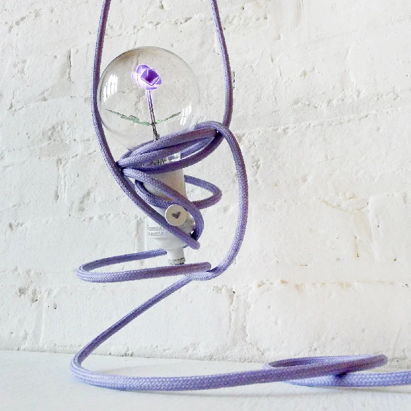Lava Lamps for Indoor Playgrounds for KidsInside the Lavender Flower Bulb Pendant Lamp with Lavender Cloth Cord Lava Lamps for Indoor Playgrounds for KidsInside the Lavender Flower Bulb Pendant Lamp with Lavender Cloth Cord