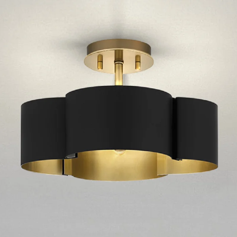 Durable Industrial Lighting for Harsh EnvironmentsUQL4512 Art Deco Indoor Ceiling Light, 8.00''H x 14.00''W x 14.00''D, Matte Black Finish, Cranbourne Collection Durable Industrial Lighting for Harsh EnvironmentsUQL4512 Art Deco Indoor Ceiling Light, 8.00''H x 14.00''W x 14.00''D, Matte Black Finish, Cranbourne Collection
