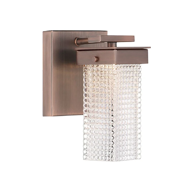 Waterproof recessed lights for bathroom ceiling installationDewberry Lane 1-Light LED Bath Vanity in Dark Brushed Bronze (Plated) & Clear Textured Glass