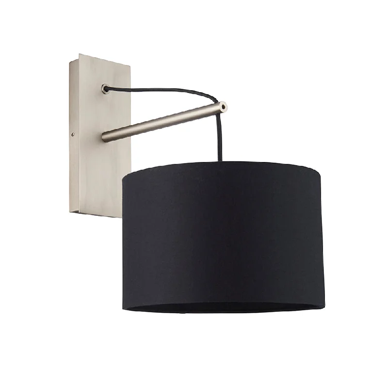 marble wall lamps with luxurious veining for high - end living spacesLeaning Matt Nickel Wall Light with Black Shade - ID 11038 marble wall lamps with luxurious veining for high - end living spacesLeaning Matt Nickel Wall Light with Black Shade - ID 11038