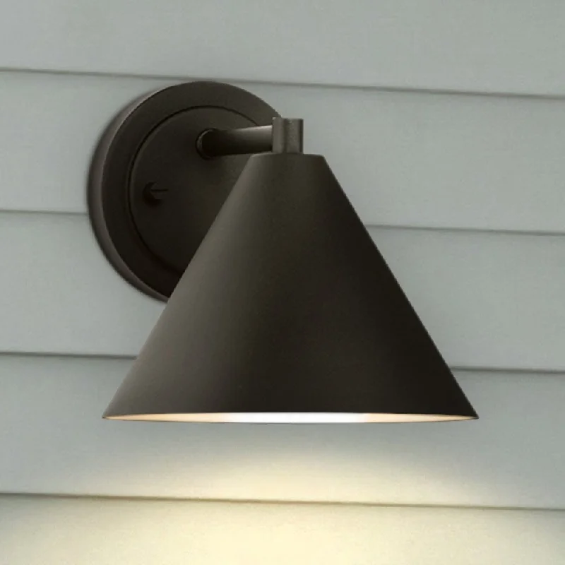Waterproof Industrial Lighting for Wet AreasUHP1560 Modern Outdoor Wall Sconce, 7-3/8''H x 9-1/8"W x 7-7/8''D, Textured Black Finish, Parma Collection Waterproof Industrial Lighting for Wet AreasUHP1560 Modern Outdoor Wall Sconce, 7-3/8''H x 9-1/8"W x 7-7/8''D, Textured Black Finish, Parma Collection
