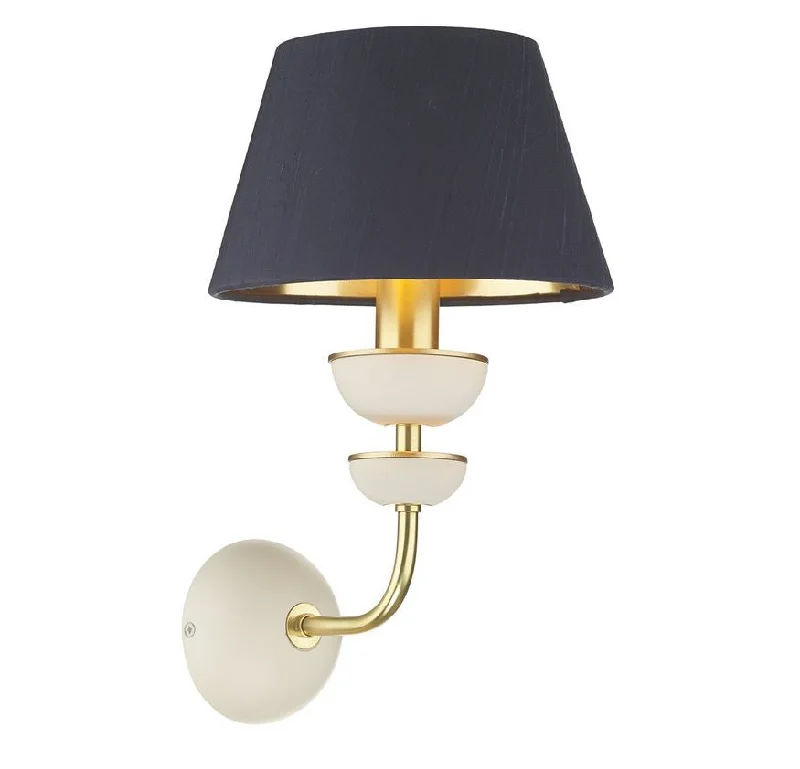 art deco wall lamps with geometric patterns for a retro - inspired bathroomLunar Brass/Ivory & Navy/Gold Shade Wall Light (other shade colours available) - ID 10174 art deco wall lamps with geometric patterns for a retro - inspired bathroomLunar Brass/Ivory & Navy/Gold Shade Wall Light (other shade colours available) - ID 10174