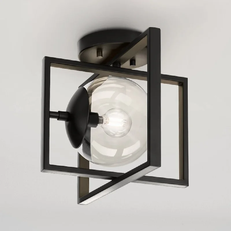 Industrial Area Lighting for Large Open SpacesUHP4440 Minimalist Indoor Ceiling Light, 9-3/4''H x 10"W x 12''D, Matte Black Finish, Canton Collection Industrial Area Lighting for Large Open SpacesUHP4440 Minimalist Indoor Ceiling Light, 9-3/4''H x 10"W x 12''D, Matte Black Finish, Canton Collection