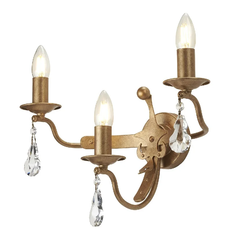 ceramic wall lamps with hand - painted designs for an artistic touchEton Three Light Gold Patina Wall Light - ID 8443 ceramic wall lamps with hand - painted designs for an artistic touchEton Three Light Gold Patina Wall Light - ID 8443