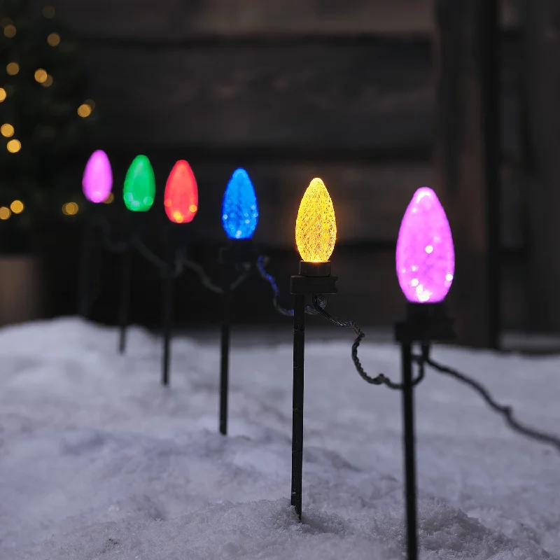 Solar - Powered String Lights for Energy - Saving Backyards20 LED Multi Coloured Connectable Lights with Ground Stake Solar - Powered String Lights for Energy - Saving Backyards20 LED Multi Coloured Connectable Lights with Ground Stake