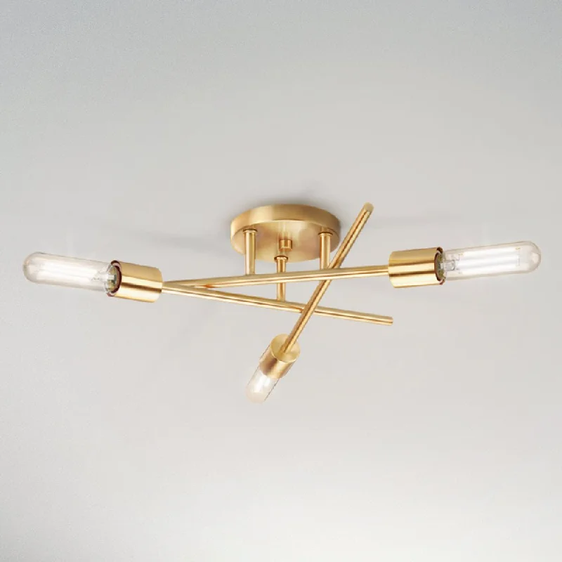 Dust - Resistant Industrial Lighting for Dirty WorkspacesUHP4421 Mid-Century Modern Indoor Ceiling Light, 5-1/8''H x 18"W x 18''D, Satin Brass Finish, Miami Collection Dust - Resistant Industrial Lighting for Dirty WorkspacesUHP4421 Mid-Century Modern Indoor Ceiling Light, 5-1/8''H x 18"W x 18''D, Satin Brass Finish, Miami Collection
