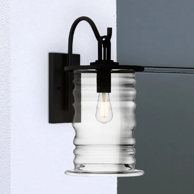 Dimmable Industrial Lighting for Ambiance ControlUQL10012 Classic Outdoor Wall Sconce, 21''H x 10.5''W x 14''D, Matte Black Finish, Dayton Collection Dimmable Industrial Lighting for Ambiance ControlUQL10012 Classic Outdoor Wall Sconce, 21''H x 10.5''W x 14''D, Matte Black Finish, Dayton Collection