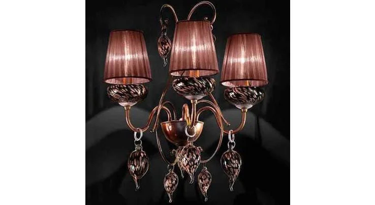 asian - inspired wall lamps with bamboo or paper shades for a zen - like Royal Gala Murano Glass Triple Shade Wall Light asian - inspired wall lamps with bamboo or paper shades for a zen - like Royal Gala Murano Glass Triple Shade Wall Light