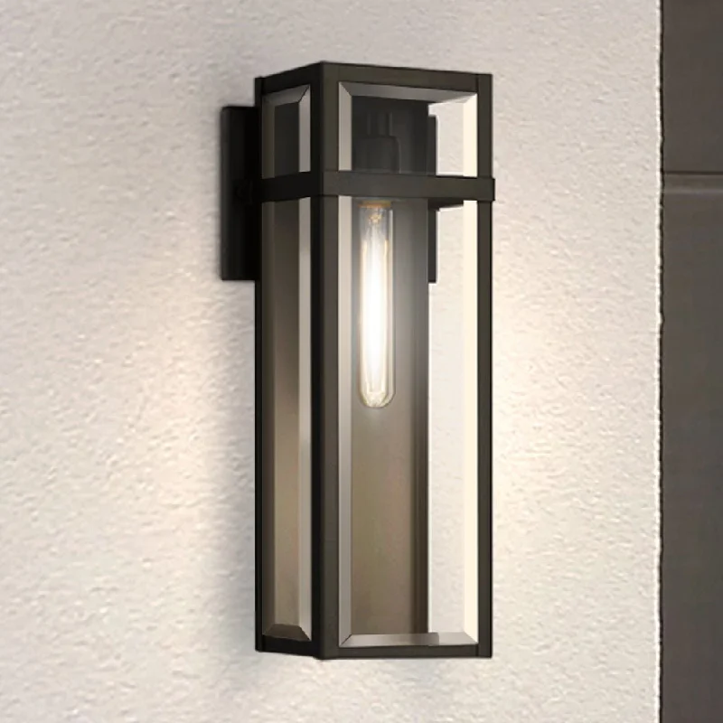 Industrial Lighting for Chemical PlantsUQL10031 Modern Farmhouse Outdoor Wall Sconce, 18''H x 7.5''W x 5.5''D, Matte Black Finish, Penrith Collection Industrial Lighting for Chemical PlantsUQL10031 Modern Farmhouse Outdoor Wall Sconce, 18''H x 7.5''W x 5.5''D, Matte Black Finish, Penrith Collection