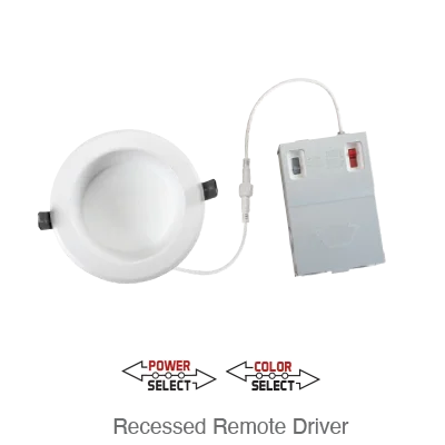 Recessed lights for cathedral - ceilinged roomsAdvanta LED 6 Inch Recessed Downlight with Remote Driver, 1,810 Lumens, Wattage Selectable: 9W/13W/18.5W, 0-10V Dimming, CCT Selectable: 2700K/3000K/3500K/4000K/5000K, 120-277V