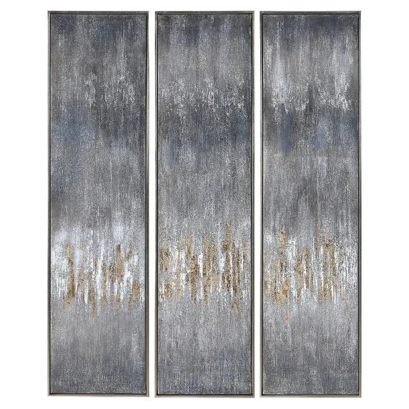 Gray Hand Painted Canvases, Set/3