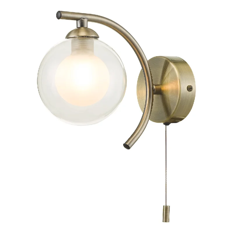 glass wall lamps with frosted glass for soft, diffused lightNAK Antique Brass Wall Light With Clear & Opal Glass - ID 13456 glass wall lamps with frosted glass for soft, diffused lightNAK Antique Brass Wall Light With Clear & Opal Glass - ID 13456