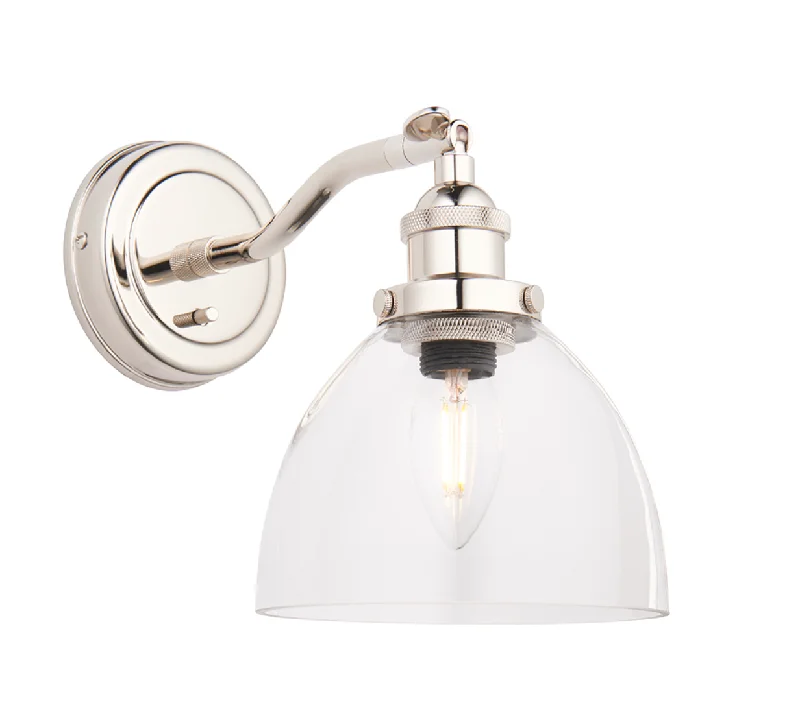 coastal style wall lamps with nautical elements for beachfront homesBright Nickel Resto wall light with clear glass - ID 11717 coastal style wall lamps with nautical elements for beachfront homesBright Nickel Resto wall light with clear glass - ID 11717