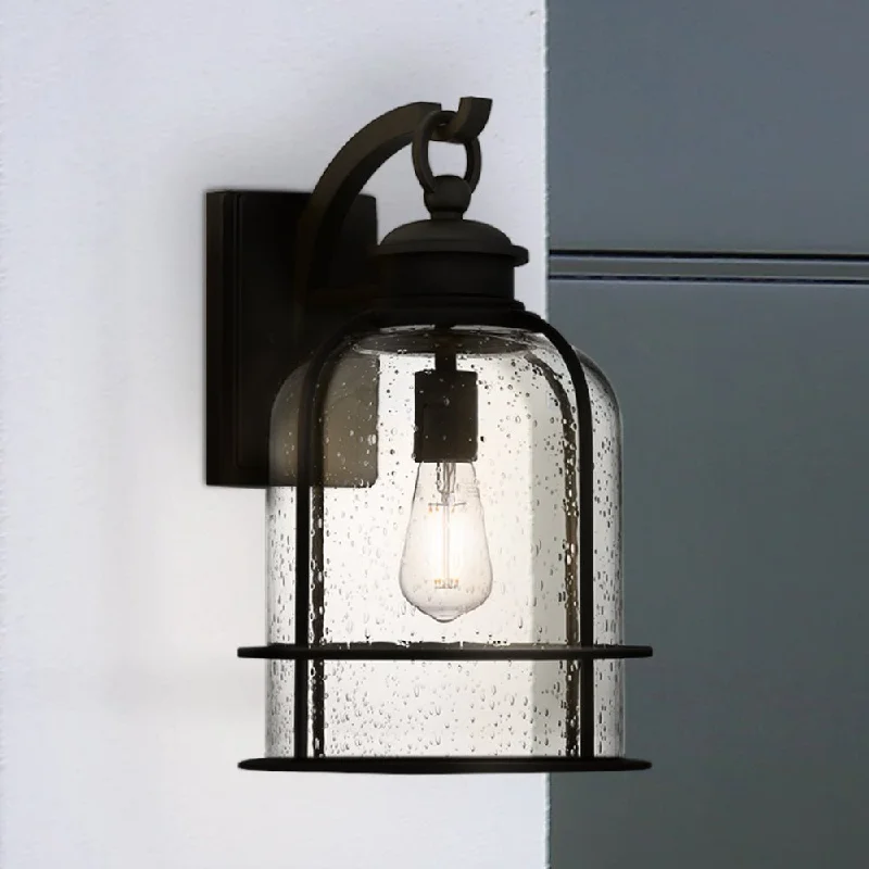Industrial Pendant Lighting for Machine ShopsUQL1942 Coastal Outdoor Wall Sconce, 16.5''H x 10''W x 11''D, Earth Black Finish, Lausanne Collection Industrial Pendant Lighting for Machine ShopsUQL1942 Coastal Outdoor Wall Sconce, 16.5''H x 10''W x 11''D, Earth Black Finish, Lausanne Collection