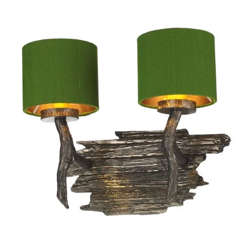 industrial style wall lamps with exposed bulbs for urban loftsJoshua Bronze Double Wall Light with Olive Green Shades (other shade colours available) - ID 10265 industrial style wall lamps with exposed bulbs for urban loftsJoshua Bronze Double Wall Light with Olive Green Shades (other shade colours available) - ID 10265