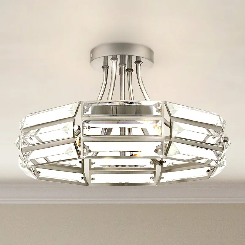 Industrial Exit Sign Lighting for Quick EvacuationUQL5850 Contemporary Indoor Ceiling Light, 9.25''H x 17''W x 17''D, Brushed Nickel Finish, Moers Collection Industrial Exit Sign Lighting for Quick EvacuationUQL5850 Contemporary Indoor Ceiling Light, 9.25''H x 17''W x 17''D, Brushed Nickel Finish, Moers Collection