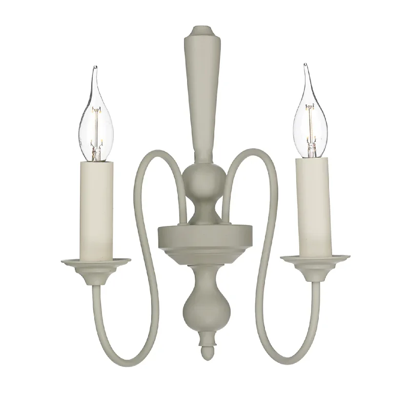 art deco wall lamps with geometric patterns for a retro - inspired bathroomDavid Hunt Therese Double Wall Light in Pebble Painted finish - ID 6234 - EX-DISPLAY art deco wall lamps with geometric patterns for a retro - inspired bathroomDavid Hunt Therese Double Wall Light in Pebble Painted finish - ID 6234 - EX-DISPLAY