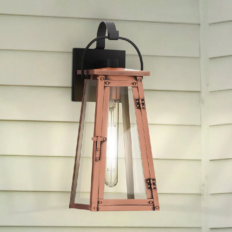 Industrial Emergency Lighting for Safety in FactoriesUQL10051 Vintage Outdoor Wall Sconce, 16.5''H x 6''W x 7.25''D, Aged Copper Finish, Oslo Collection