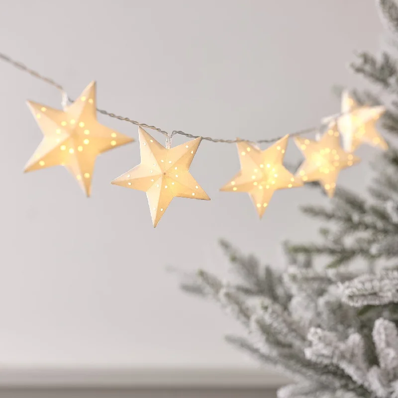 String Lights with Clear Bulbs for a Classic Look1.8m Paper Star LED Christmas String Lights String Lights with Clear Bulbs for a Classic Look1.8m Paper Star LED Christmas String Lights