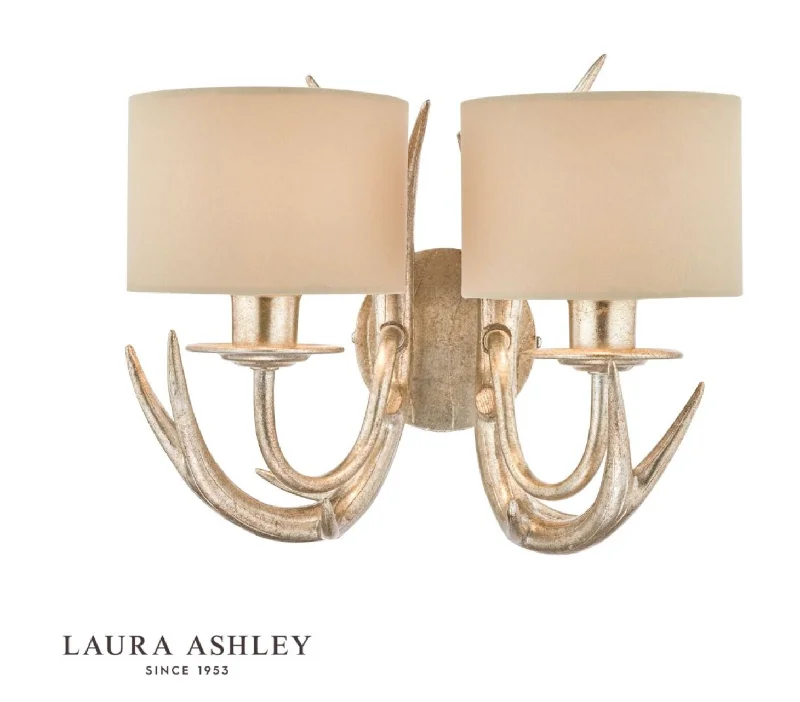 marble wall lamps with luxurious veining for high - end living spacesLaura Ashley - Mulroy Antler 2lt Wall Light Champagne With Shades - ID 13478 marble wall lamps with luxurious veining for high - end living spacesLaura Ashley - Mulroy Antler 2lt Wall Light Champagne With Shades - ID 13478