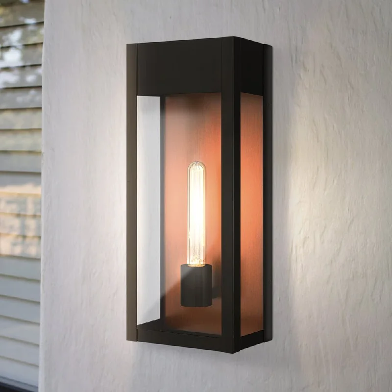 Durable Industrial Lighting for Harsh EnvironmentsUQL1800 Luxe Industrial Outdoor Wall Sconce, 18.00''H x 7.50''W x 5.50''D, Matte Black Finish, Kingsley Collection Durable Industrial Lighting for Harsh EnvironmentsUQL1800 Luxe Industrial Outdoor Wall Sconce, 18.00''H x 7.50''W x 5.50''D, Matte Black Finish, Kingsley Collection