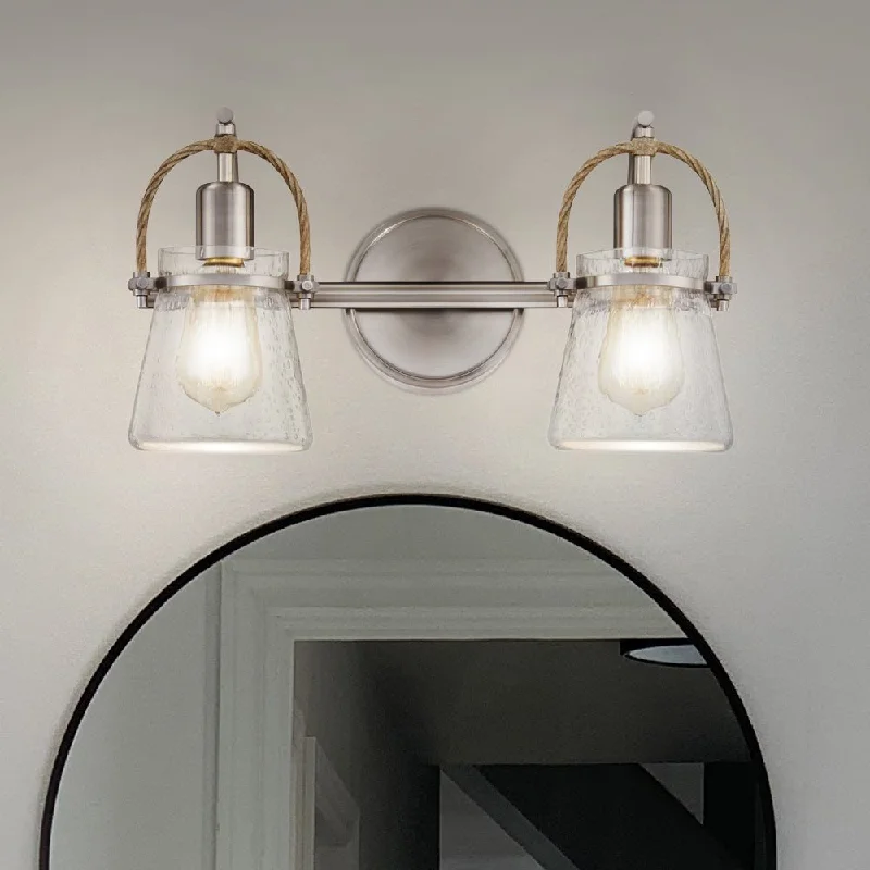 Industrial Task Lighting for Precision WorkstationsUQL5110 Transitional Indoor Bath Light, 9.00''H x 16.00''W x 6.75''D, Brushed Nickel Finish, Dresden Collection