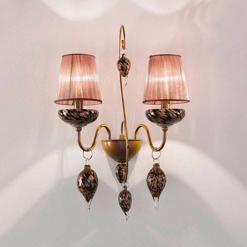 fabric wall lamps with a linen shade for a relaxed and breathable atmosphereRoyal Gala Murano Glass Double Shade Wall Light fabric wall lamps with a linen shade for a relaxed and breathable atmosphereRoyal Gala Murano Glass Double Shade Wall Light