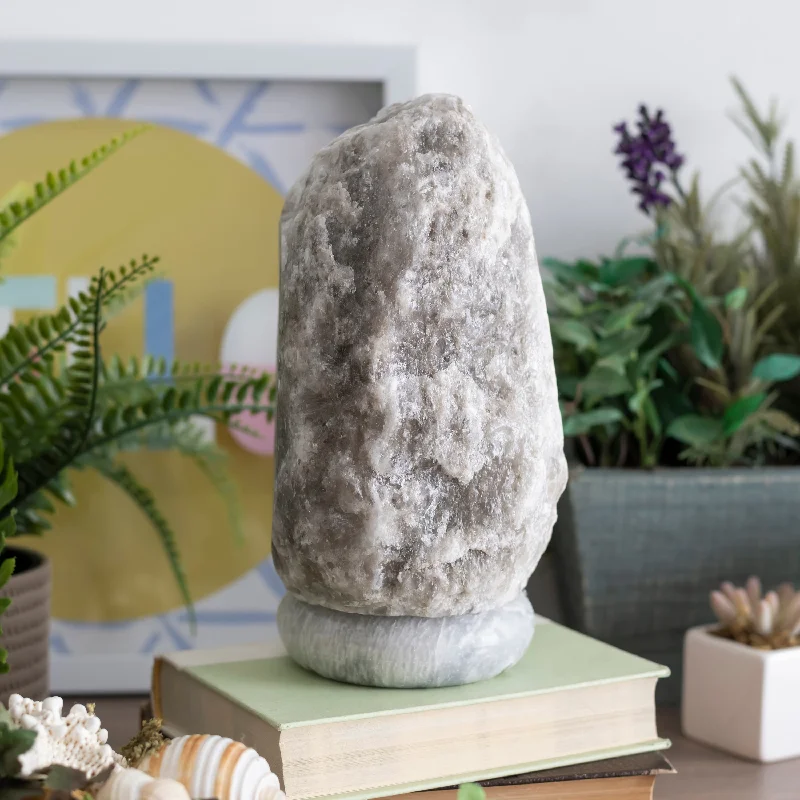 USB - Powered Salt Lamps for Easy ChargingNatural Gray Himalayan Salt Lamp 9-11 Lbs w/ Gray Marble Base USB - Powered Salt Lamps for Easy ChargingNatural Gray Himalayan Salt Lamp 9-11 Lbs w/ Gray Marble Base
