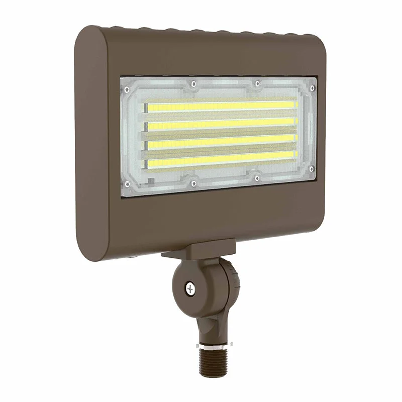 Wide - beam recessed lights for general room illuminationLED Architectural Flood Light with 1/2" Knuckle, Selectable Wattage 15/20/30/50 Watts, Selectable CCT 120-277V, Bronze or White Finish