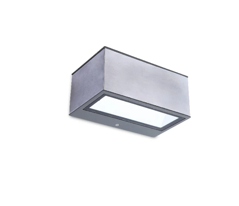 art deco wall lamps with geometric patterns for a retro - inspired bathroomLutec Gemini Silver Outdoor LED Wall Light - Stainless Steel art deco wall lamps with geometric patterns for a retro - inspired bathroomLutec Gemini Silver Outdoor LED Wall Light - Stainless Steel