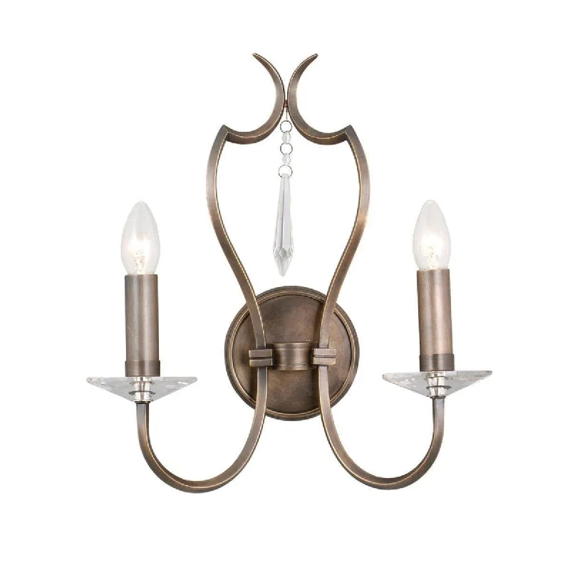 industrial style wall lamps with exposed bulbs for urban loftsElstead Pimlico Dark Bronze 2 Light Wall Light