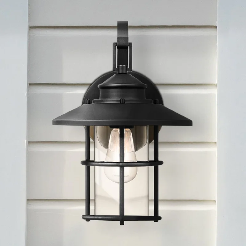 Industrial Pendant Lighting for Machine ShopsUQL1793 Coastal Outdoor Wall Sconce, 14.00''H x 9.50''W x 10.50''D, Matte Black Finish, Ellendale Collection Industrial Pendant Lighting for Machine ShopsUQL1793 Coastal Outdoor Wall Sconce, 14.00''H x 9.50''W x 10.50''D, Matte Black Finish, Ellendale Collection